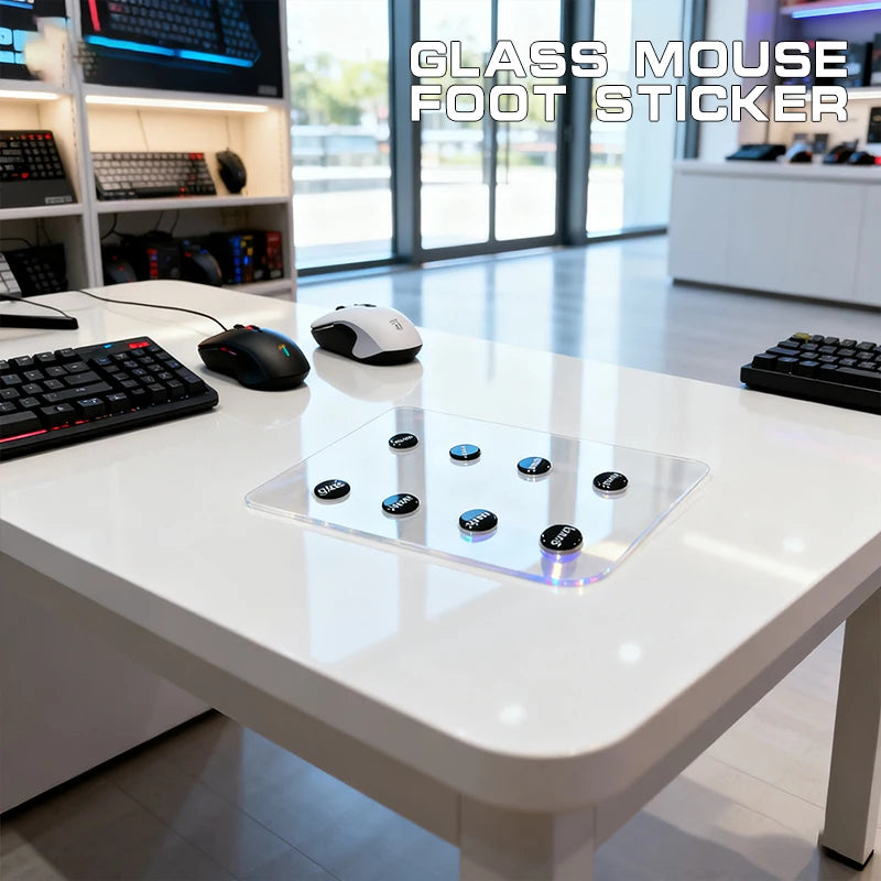 1 Pack Glass Mouse Skates DIY Universal Dots Mouse Feet Pads Sticker for Gaming Mouse Anti-Slip Pad