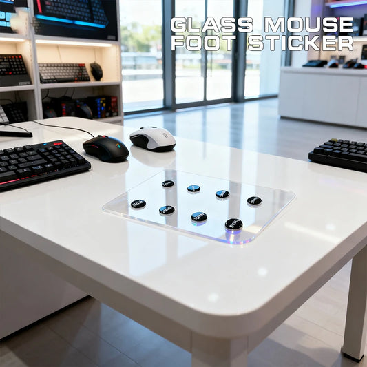 1 Pack Glass Mouse Skates DIY Universal Dots Mouse Feet Pads Sticker for Gaming Mouse Anti-Slip Pad