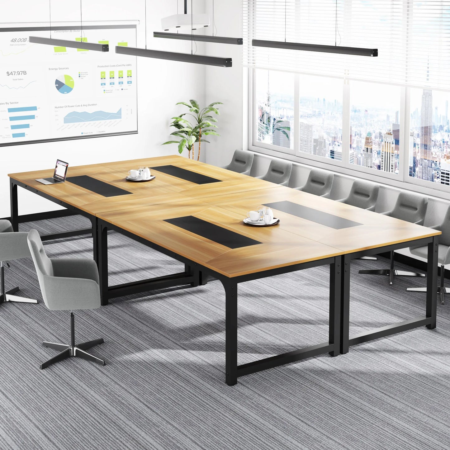 Tribesigns Modern Computer Desk 70.8 inch Large Executive Office Desk Study Writing Desk Workstation Computer Table