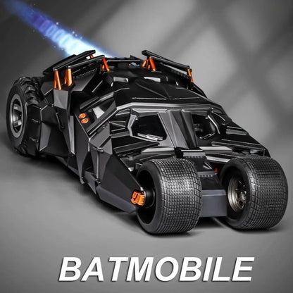 Alloy 1:24 Batmobile Diecast Model Toys Car Collectible Sound Light Doors Opened Rear Wheel Suspension Armored Cars for Kid Gift