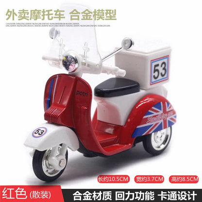 Cute Diecast Alloy Metal Car Bus Motor Tricycle Motorcycle Taxi Model Toy Children Birthday Gift