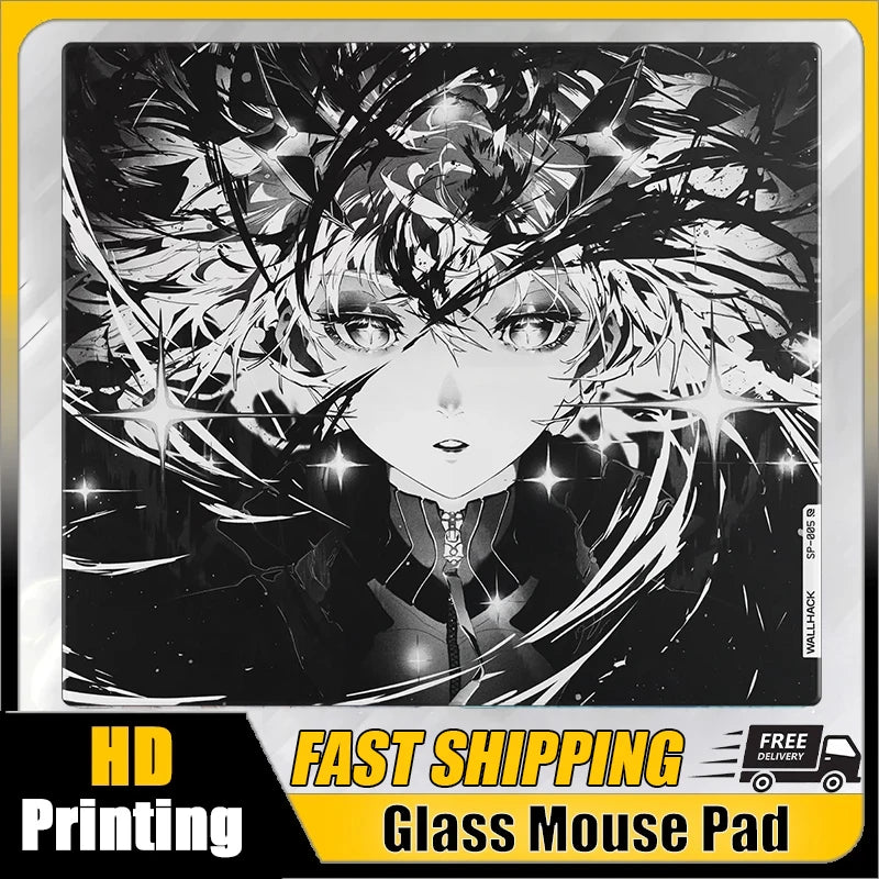 Wallhack Sp-005 Awake Sora Glass Mouse Pad 450x400MM Large Size E-sports Gaming Desk Pad Photovoltaic Glass Mouse Pad Customized