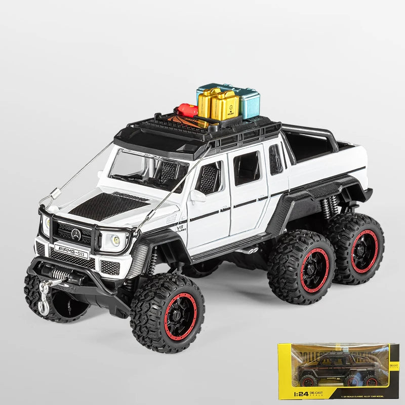 1:24 Benz G63 6*6 Adventure Edition Off Road SUV Alloy Metal Diecast Model Car Indoor Simulation Ornaments Birthday Gifts Friend