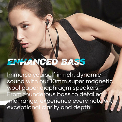 Wavefun Flex Pro Ultimate Quick Charging Bluetooth Earphone V5.3 Wireless Headphones Neckband Stereo Earbuds TWS Mode with Mic