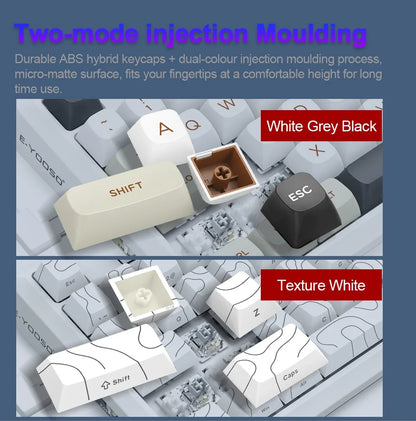 E-YOOSO Z82 RGB USB Mechanical Gaming Keyboard Support Bluetooth wireless 2.4G Wired 3 mode Gamer 82 Keys for Computer PC Laptop