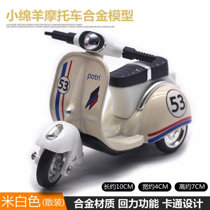 Cute Diecast Alloy Metal Car Bus Motor Tricycle Motorcycle Taxi Model Toy Children Birthday Gift