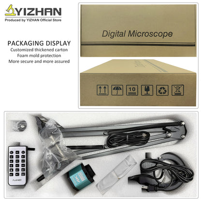 YIZHAN 48MP 4K Electronics Soldering Microscope FULL HD 1080P HDMI Camera USB Software 1-150x Lens Stand Shipping From Europe