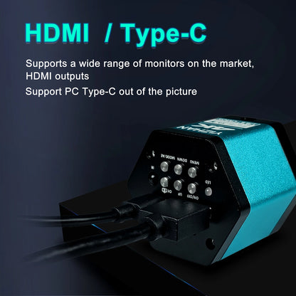 4K 48MP Electronics Digital Microscope Full HD 1080P HDMI USB Video Camera 150X Zoom Lens For Welding PCB Soldering Repair Phone