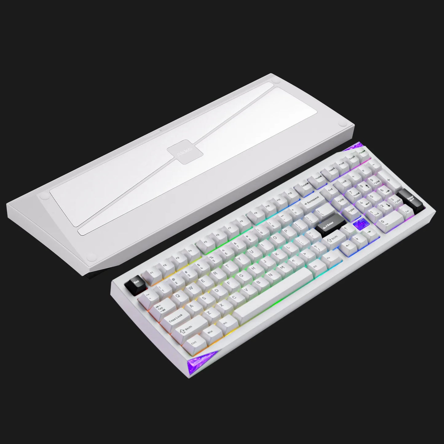 Akko Mineral 02 VIA Mechanical Keyboard/Barebone Kit Aluminum 102 Keys RGB Hot-swappable Tri-mode Wireless Custom Keyboard/Kit