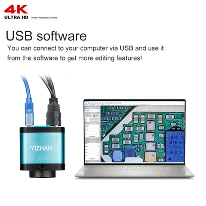 YIZHAN 130X Lens C-mount Digital Microscope for Electronics 4K 1080P HD Industrial Cameras 60MP 48MP HDMI USB VGA Repair Tools