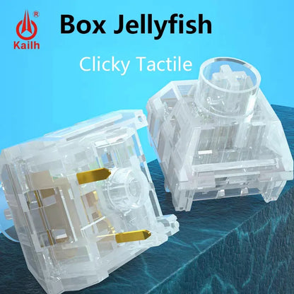 Kailh Box Jellyfish Switch Clicky Tactile 5-Pin Mechanical Keyboard Switch RGB Custom Fully Transparent Keyboard Kit Pre-lubed