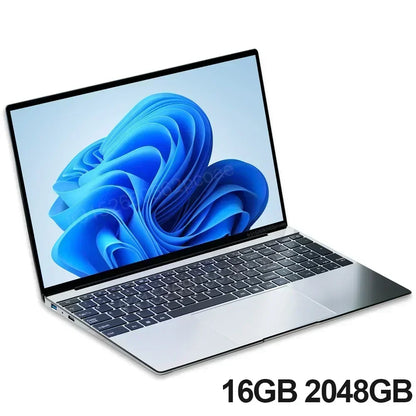 NEW 15.6" Ultra Slim Laptop 16GB RAM 2TB SSD Intel N3700 Notebook Gamer Windows11 Pro 1920*1080 Display Office Study Computer PC