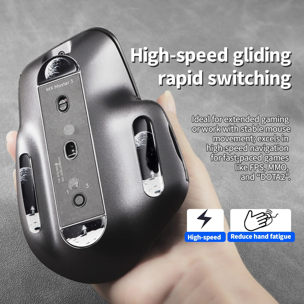 Glass Mouse Skates for Logitech MX Master 3/3s Mouse Feet Pads Smooth Durable Slim 2.5D Curved Edge Mouse Accessories