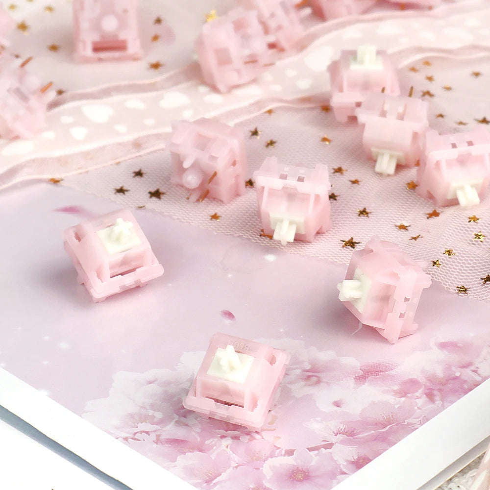 MMD Princess Silent Pink Switch 5 Pin Linear 32g Switches 21mm Spring Lubricated LY PC Mechanical Keyboard Switch Type Fast Mute