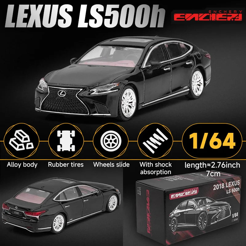 1/64 Lexus LS500h Toy Car Miniature Model 1:64 ENCHERY Diecast Metal Vehicle Display Collection Free Wheels Gift for Kid Boys