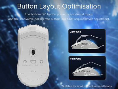 Delux M800ULTRA Gaming Wireless Lightweight Mouse Tri-mode Connection PAW3395 4K 26000DPI Nordic MCU Programmable Macro for PC