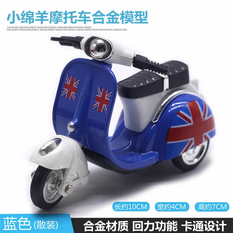 Cute Diecast Alloy Metal Car Bus Motor Tricycle Motorcycle Taxi Model Toy Children Birthday Gift