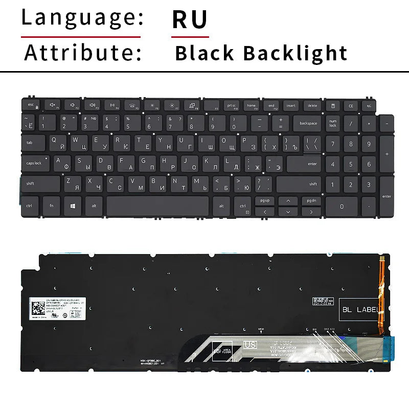 SP Spanish US Russian Backlit For Dell Inspiron 3500 3501 7591 5590 5591 5598 7590 5593 5584 7790 7500 7501 5501 5502 Keyboard