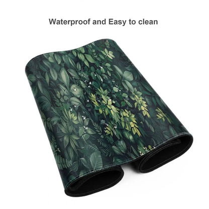 Forest Gaming Mouse Pad Vintage Floral Green Leaves Aesthetic Large Gaming Mousepad Gamer Desk Mat Nature Inspired Desk Mat