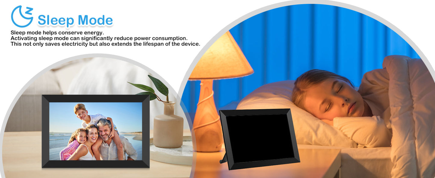 SSAWIFIFRAME Digital Photo Frame 10.1 inch WiFi Digital Picture Frame IPS Touch Screen 32GB Storage Auto-Rotate